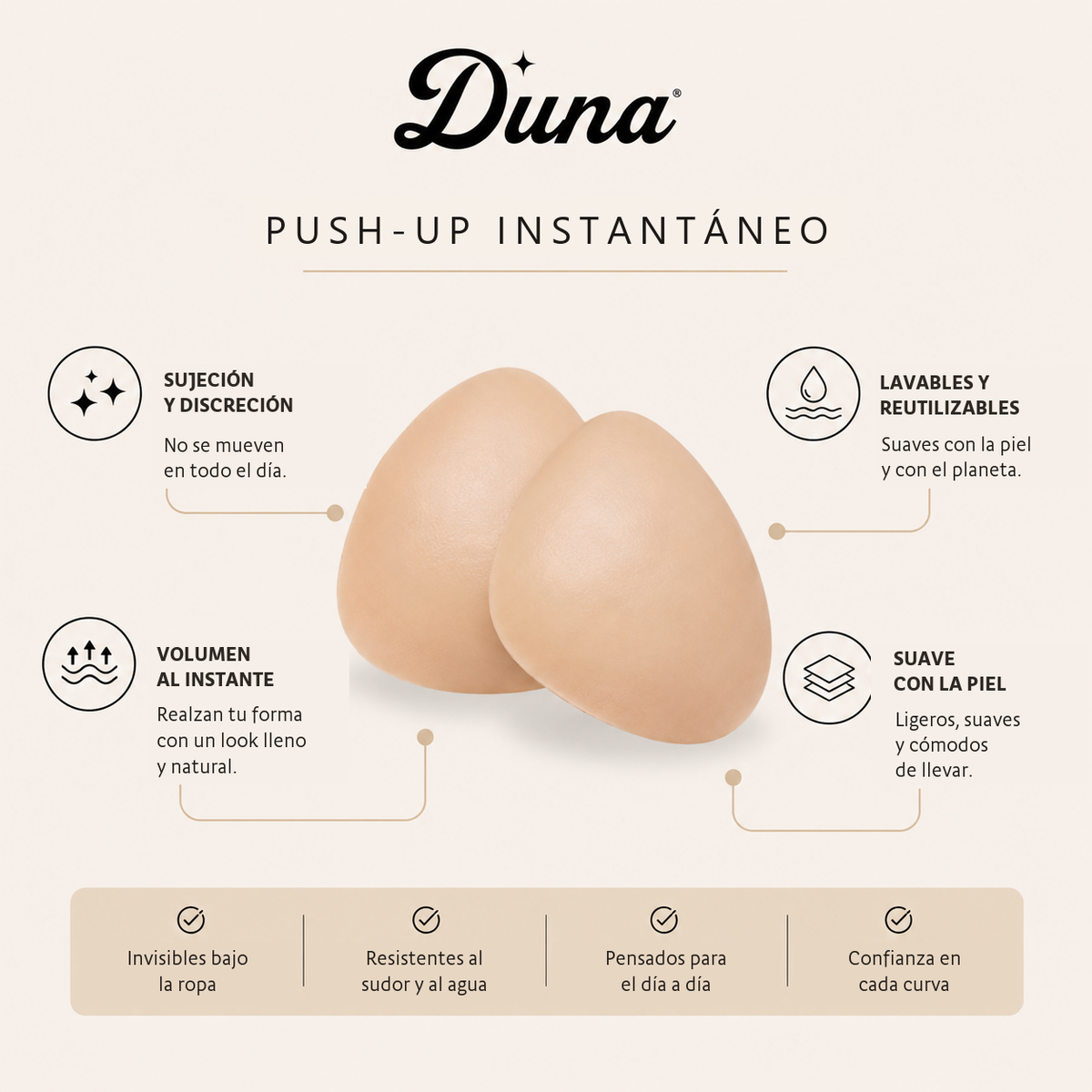 Duna Sticky Inserts – Efecto push-up, lavables y reutilizables