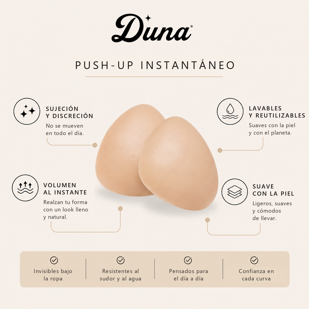 Duna Sticky Inserts – Efecto push-up, lavables y reutilizables