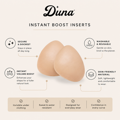 Duna Sticky Inserts – Instant Lift & Boost, Washable & Reusable, Outfit Enhancer
